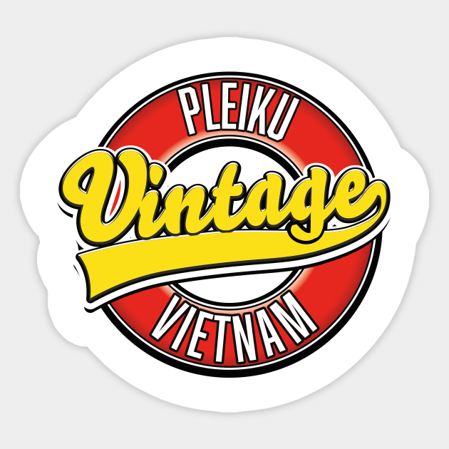 Pleiku vietnam retro logo Sticker by nickemporium1